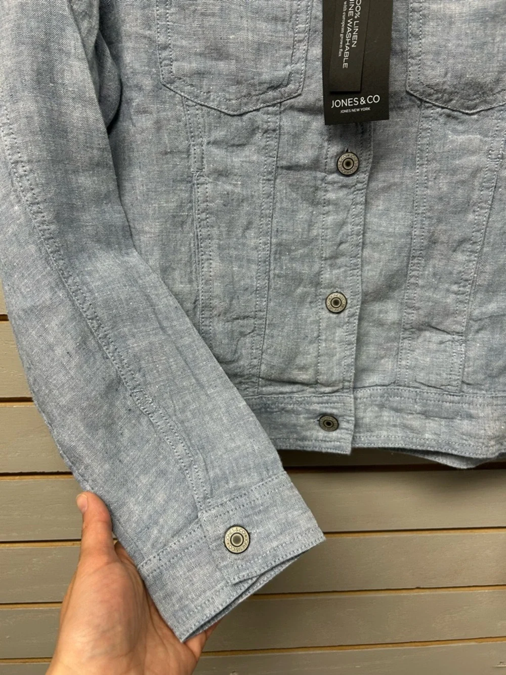 Jones New York Light Linen Top Jacket - Picture 4 of 5